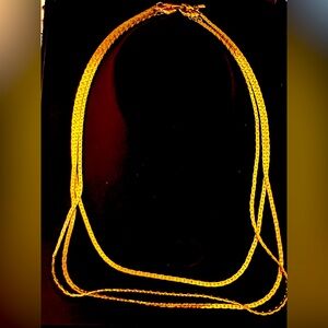 D’Orlan Vintage Triple strand gold tone necklace